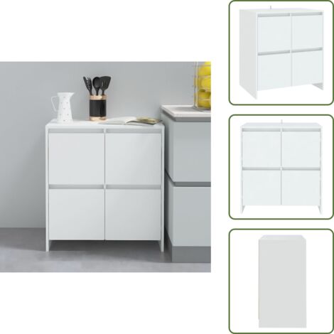 The Living Store Credenza Bianca 70x41x75 cm in Truciolato - Armadio