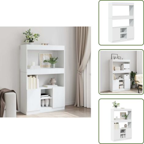 The Living Store Credenza Bianca 92x33x140 cm in Truciolato - Credenza bianca