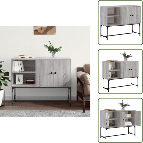 The Living Store Credenza Grigio Sonoma 100x40x79,5 cm in Legno Multistrato - Credenza industriale