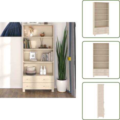 The Living Store Credenza HAMAR in Legno Massello di Pino Marrone - Scaffale in legno
