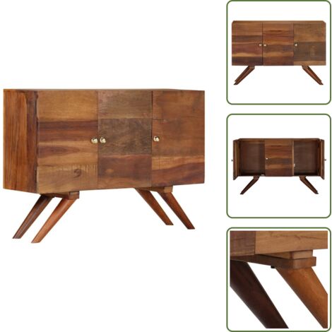 The Living Store Credenza in Legno Massello di Recupero 110x30x75 cm Marrone - Mobile in legno massello