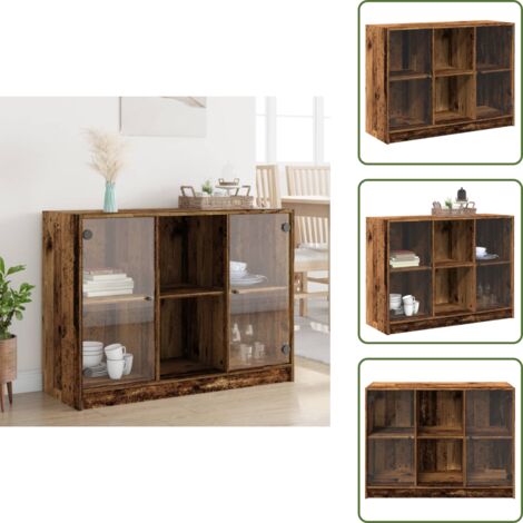 The Living Store Credenza Legno Antico 102x37x75,5 cm in Legno Multistrato - Credenza moderna