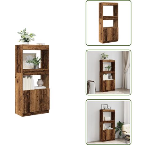 The Living Store Credenza Legno Antico 63x33x140 cm in Truciolato - Credenza antica