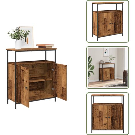 The Living Store Credenza Legno Antico 70x30x80 cm in Legno Multistrato - Credenza antica