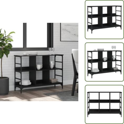 The Living Store Credenza Nera 102x32x73,5 cm in Legno Multistrato - Credenza nera