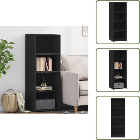 The Living Store Credenza Nera 45x41x124cm in Legno Multistrato - Credenza nera