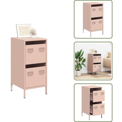 The Living Store Credenza Rosa 35x39x73,5 cm in Acciaio Laminato a Freddo - Credenza rosa