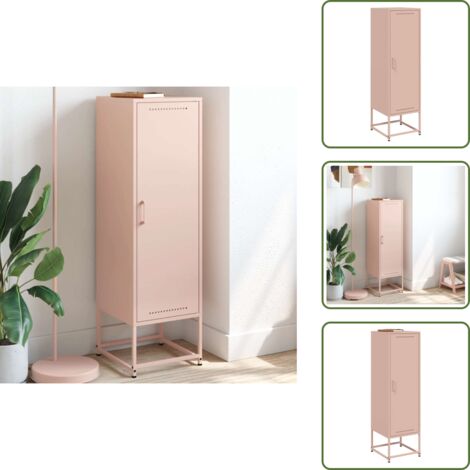 The Living Store Credenza Rosa 36x39x123 cm in Acciaio - Credenza industriale
