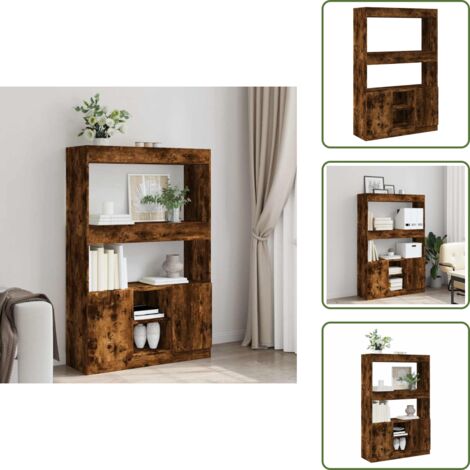 The Living Store Credenza Rovere Fumo 92x33x140 cm in Legno Multistrato - Credenza in legno