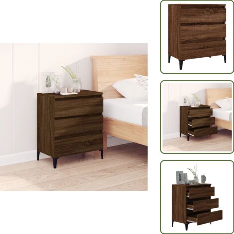 The Living Store Credenza Rovere Marrone 60x35x70 cm in Legno Multistrato - Credenza marrone