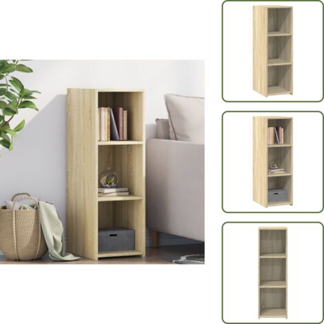 The Living Store Credenza Rovere Sonoma 30x41x93 cm in Legno Multistrato - Credenza in legno multistrato