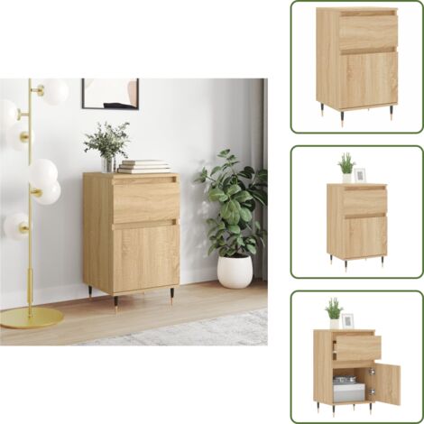 The Living Store Credenza Rovere Sonoma 40x35x70 cm in Legno Multistrato - Credenza in legno multistrato