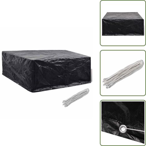 The Living Store Cubierta para muebles de jardín 10 ojales 260x260x90 cm - Protección para ratán