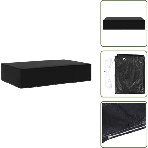 The Living Store Cubierta para muebles de jardín 12 ojales 325x205x70 cm - Funda para ratán