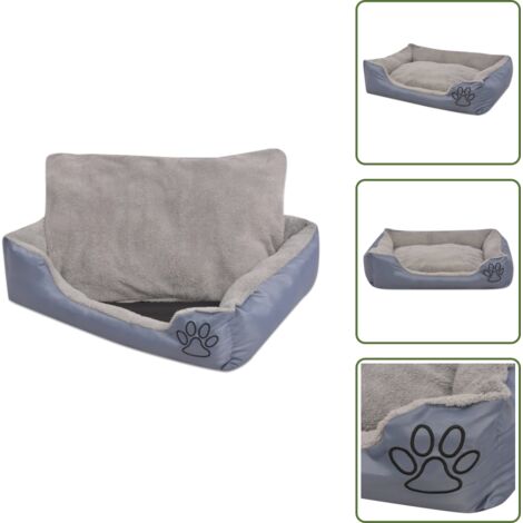 The Living Store Cuccia per Cani con Cuscino Imbottito Taglia XXL Grigio - Cuccia per gatti