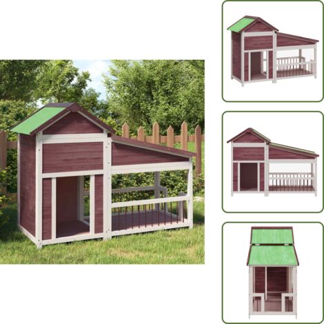 The Living Store Cuccia per Cani Moka 143x60,5x109 cm in Legno Massello di Pino - Cuccia in legno