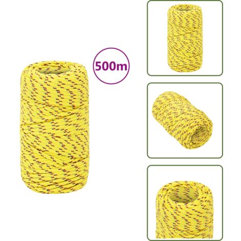 The Living Store Cuerda de barco polipropileno amarillo 2 mm 500 m - Cuerda polipropileno