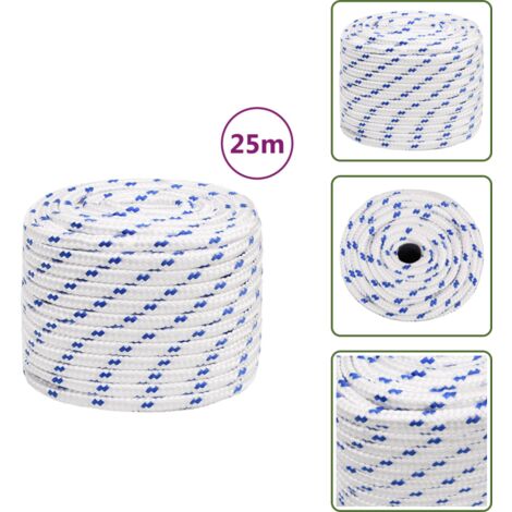 The Living Store Cuerda de barco polipropileno blanco 16 mm 25 m - Cuerda de polipropileno