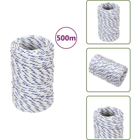 The Living Store Cuerda de barco polipropileno blanco 2 mm 500 m - Cuerda de polipropileno
