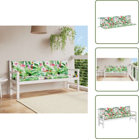 The Living Store Cuscini Panca da Giardino 2pz Multicolore 200x50x7cm in Tessuto - Cuscino da patio