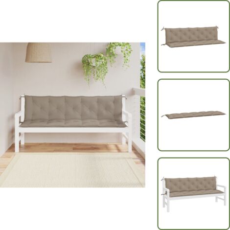 The Living Store Cuscini Panca da Giardino 2pz Tortora 180x50x7cm Tessuto Oxford - Cuscino da patio