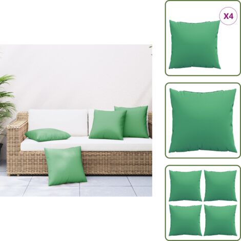 The Living Store Cuscini per Divano 4 pz Verdi 60x60 cm in Tessuto - Cuscini per divano