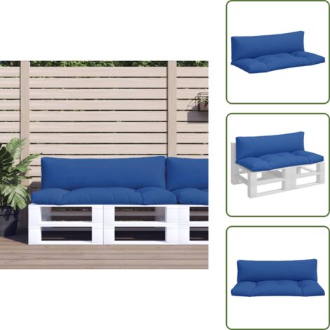 The Living Store Cuscini per Pallet 2 pz Blu in Tessuto - Cuscino per patio