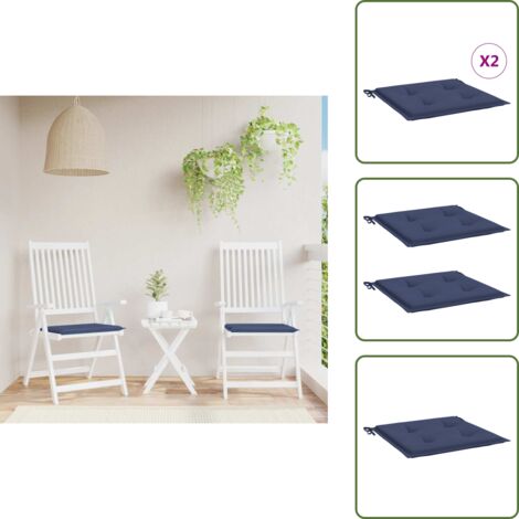 The Living Store Cuscini per Pallet 2 pz Blu Marino 40x40x4 cm in Tessuto Oxford - Cuscini da giardino