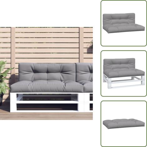 The Living Store Cuscini per Pallet 2 pz Grigi in Tessuto - Cuscini per giardino