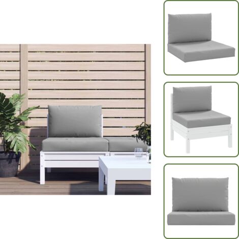 The Living Store Cuscini per Pallet 2 pz Grigi in Tessuto Oxford - Cuscino per giardino
