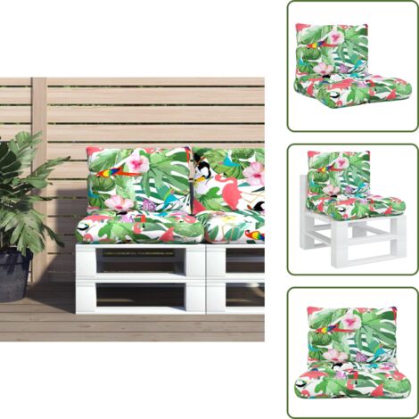 The Living Store Cuscini per Pallet 2 pz Multicolore in Tessuto Oxford - Cuscini per giardino