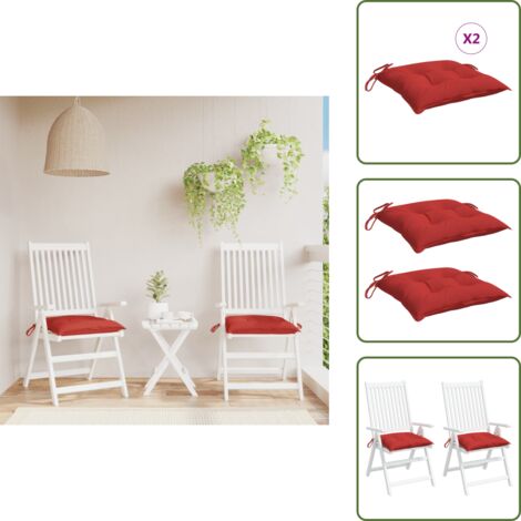 The Living Store Cuscini per Pallet 2 pz Rossi 50x50x7 cm Tessuto Oxford - Cuscino per patio