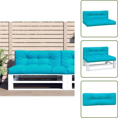 The Living Store Cuscini per Pallet 2 pz Turchese in Tessuto - Cuscini per giardino