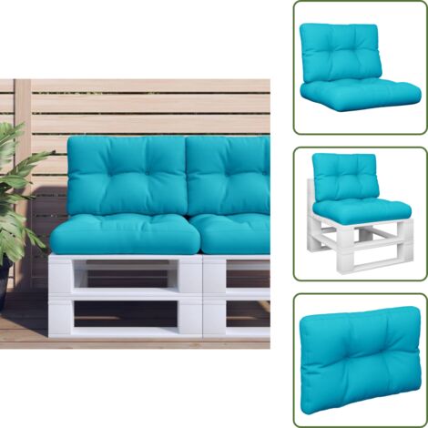 The Living Store Cuscini per Pallet 2 pz Turchese in Tessuto - Cuscini per giardino