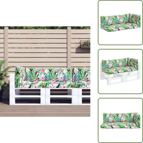The Living Store Cuscini per Pallet 3 pz Multicolore in Tessuto Oxford - Cuscino da giardino
