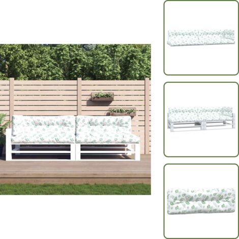 The Living Store Cuscini per Pallet 5 pz con Motivo a Foglie in Tessuto - Cuscini per giardino
