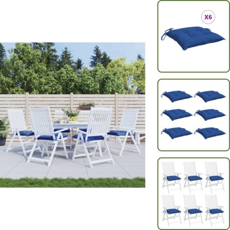 The Living Store Cuscini per Pallet 6 pz Blu 50x50x7 cm Tessuto Oxford - Cuscino da giardino