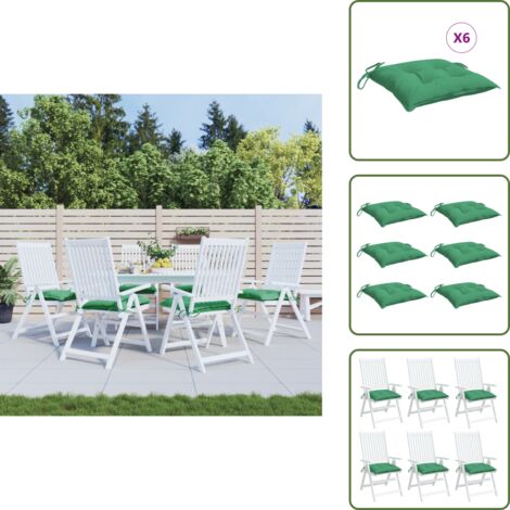 The Living Store Cuscini per Pallet 6 pz Verdi 50x50x7 cm Tessuto Oxford - Cuscino da giardino