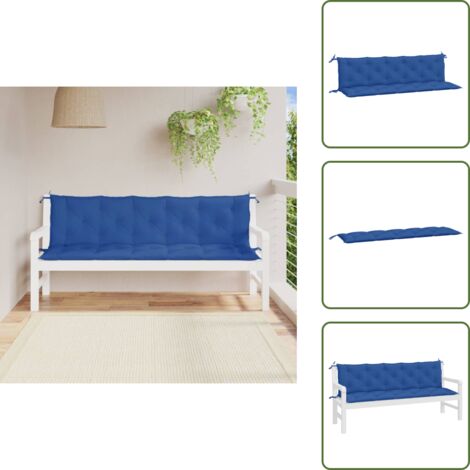 The Living Store Cuscini per Panca 2 pz Blu 180x50x7 cm in Tessuto Oxford - Cuscini per panca