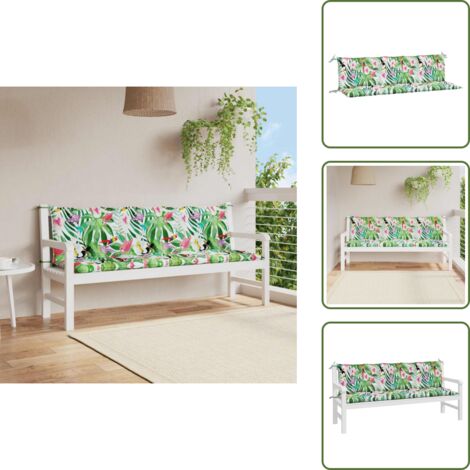 The Living Store Cuscini per Panca 2 pz Multicolore in Tessuto Oxford - Cuscini per panca