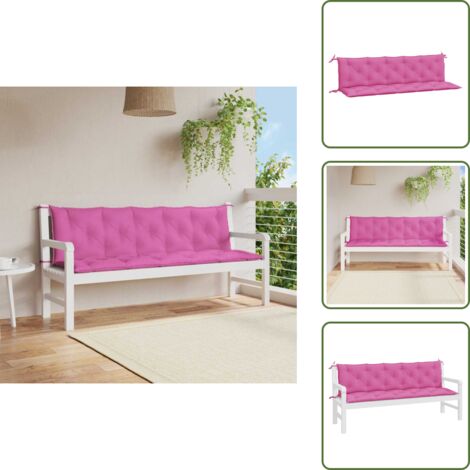 The Living Store Cuscini per Panca 2 pz Rosa in Tessuto Oxford - Cuscino per panca