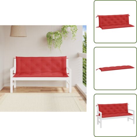The Living Store Cuscini per Panca 2 pz Rossi 150x50x7 cm in Tessuto Oxford - Cuscino per panca
