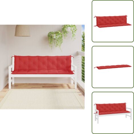 The Living Store Cuscini per Panca 2 pz Rossi 180x50x7 cm in Tessuto Oxford - Cuscini per panca