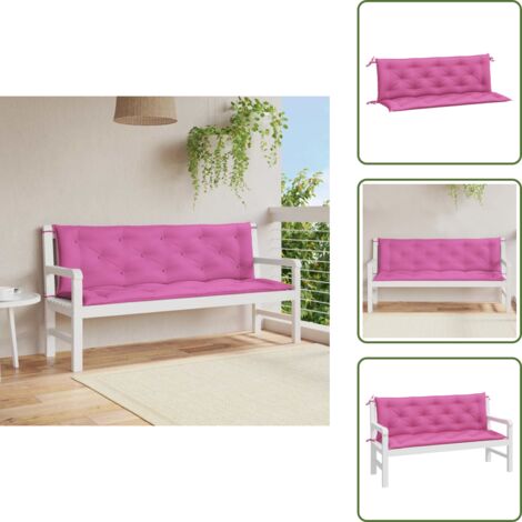 The Living Store Cuscini per Panca da Giardino 2 pz Rosa 150x50x7 cm in Tessuto - Cuscino per panca