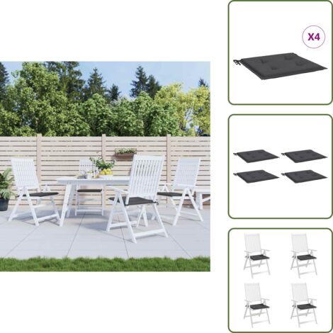 The Living Store Cuscini per Sedia 4 pz Antracite 40x40x4 cm in Tessuto Oxford - Cuscini da giardino