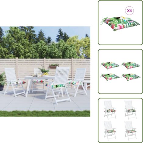 The Living Store Cuscini per Sedia 4 pz Multicolore 40x40x7 cm Tessuto - Cuscini per sedile