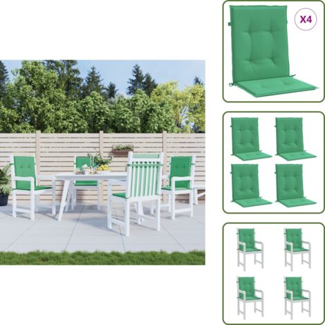 The Living Store Cuscini per Sedia 4 pz Verdi 100x50x3 cm in Tessuto Oxford - Cuscini da giardino