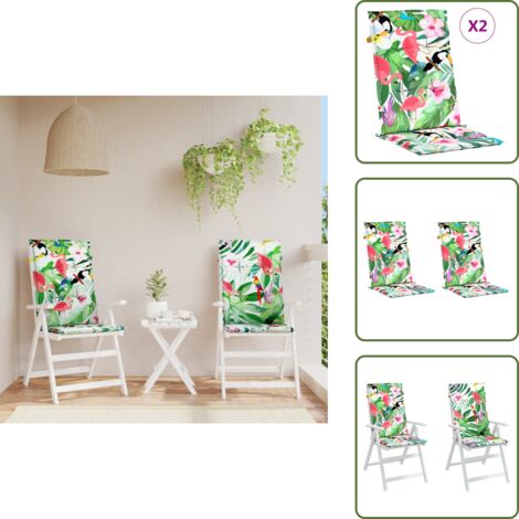 The Living Store Cuscini per Sedie 2 pz Multicolori 120x50x3 cm in Tessuto - Cuscino per sedie