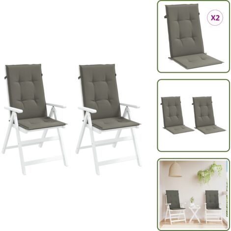 The Living Store Cuscini Sedia Schiena Alta 2 Grigio Mélange 120x50x4 Tessuto - Cuscino per sedie