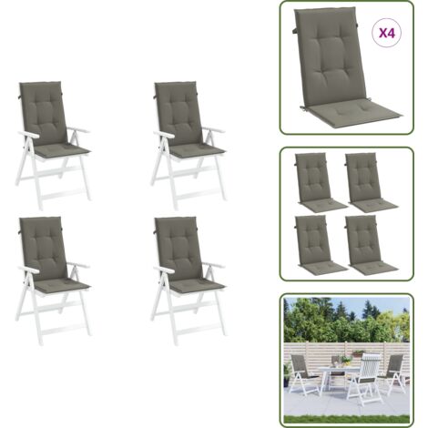 The Living Store Cuscini Sedia Schiena Alta 4 Grigio Mélange 120x50x4 Tessuto - Cuscino per schiena